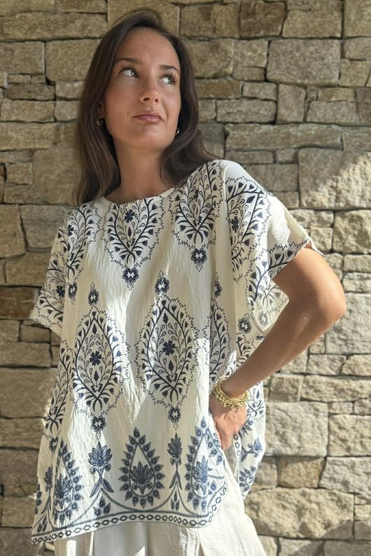 Yara Morrocan Box Top White